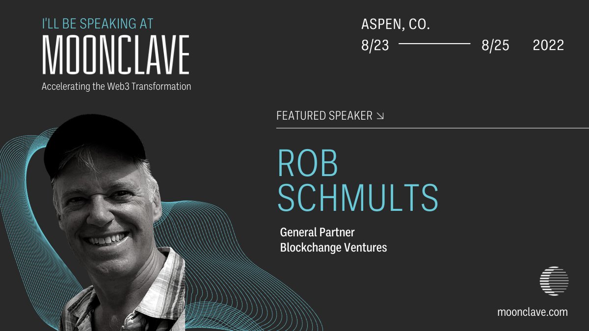 moonclave's tweet photo. Welcome Rob Schmults of Blockchange Ventures to #Moonclave Aspen Summit! Rob will speak at the session ‘The Convergence of Web2 &amp; Web3’. 

Learn more: https://t.co/T9as7vwYQo

Register now and join us next week in #Aspen! https://t.co/qUPrkmsxpr https://t.co/oKH9BEkoFN
