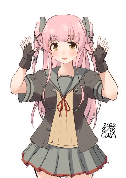 ぷちサイドツイン由良#艦これ版深夜の真剣お絵描き60分一本勝負#艦これ版真剣お絵描き60分一本勝負_20220818 