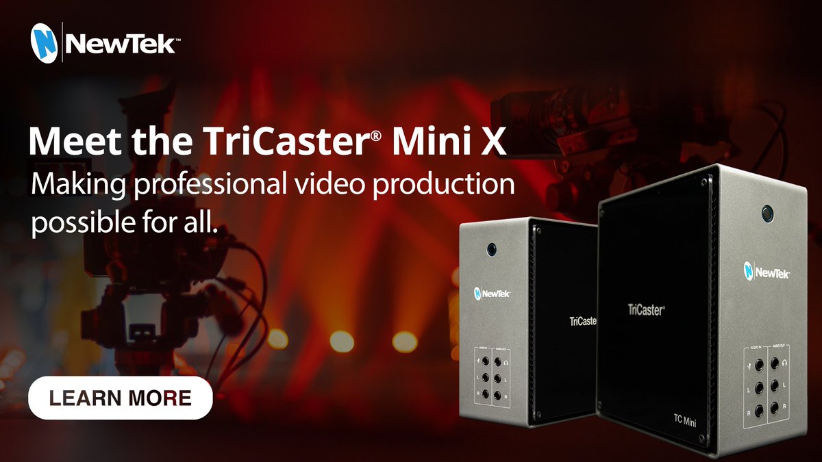 #OurFriends at NewTek have just introduced the TriCaster Mini X.
The most-complete compact multimedia studio in the world. What's New with #TriCasterMiniX? TriCaster Mini X is the first in the TriCaster line of products to offer Live Link. #MoreInfo at: newtek.com/tricaster/mini…