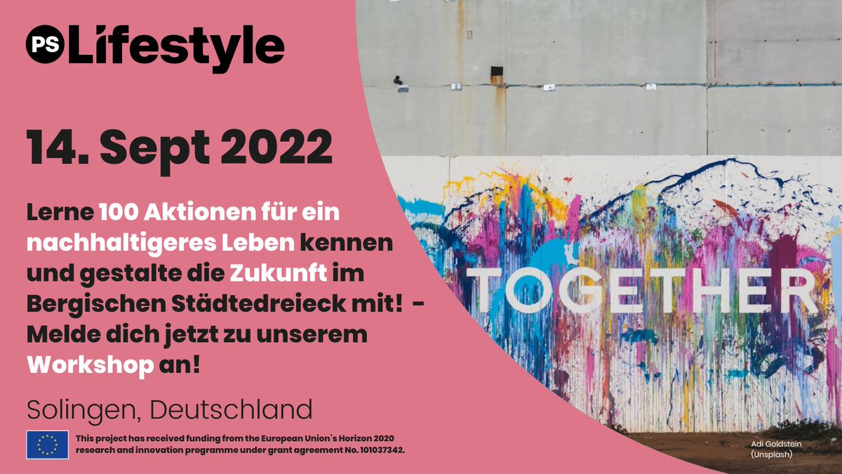 Es ist endlich soweit! Wir laden Euch herzlich ein zu unserem 3. Workshop des PSLifestyle Projekts im Rahmen der Solinger Nachhaltigkeitstage. Am 14.09. möchten wir mit Euch diskutieren, welche 100 Aktionen unser Leben nachhaltiger machen können. Anmeldung solingen.de/de/verzeichnis…