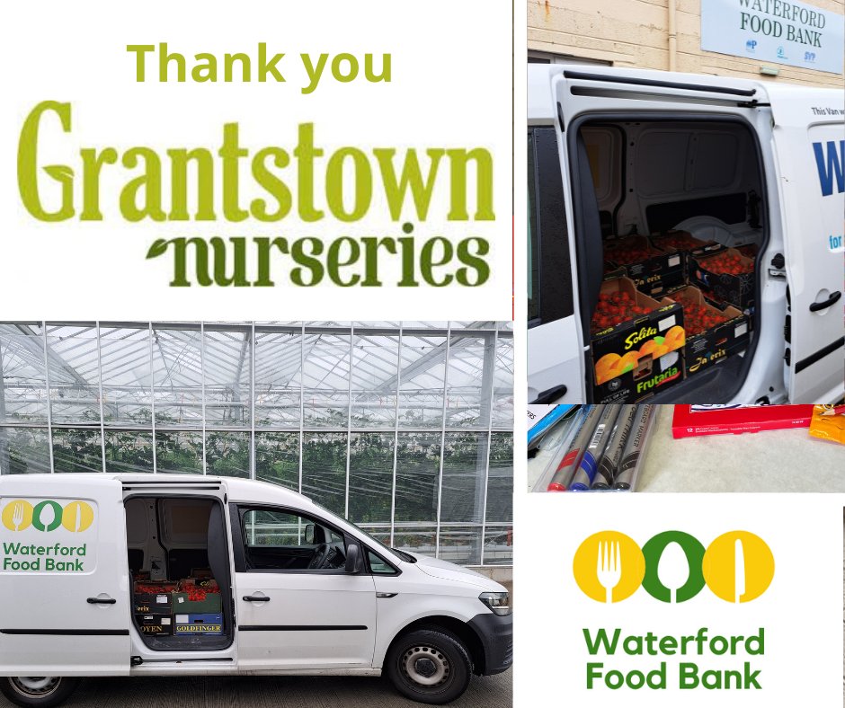 A big thank you to David Currid and the staff of Grantstown Nurseriesfor another huge donation of their delicious, locally grown tomatoes to #Waterford Food Bank. 
🍅🍅🍅🍅🍅🍅