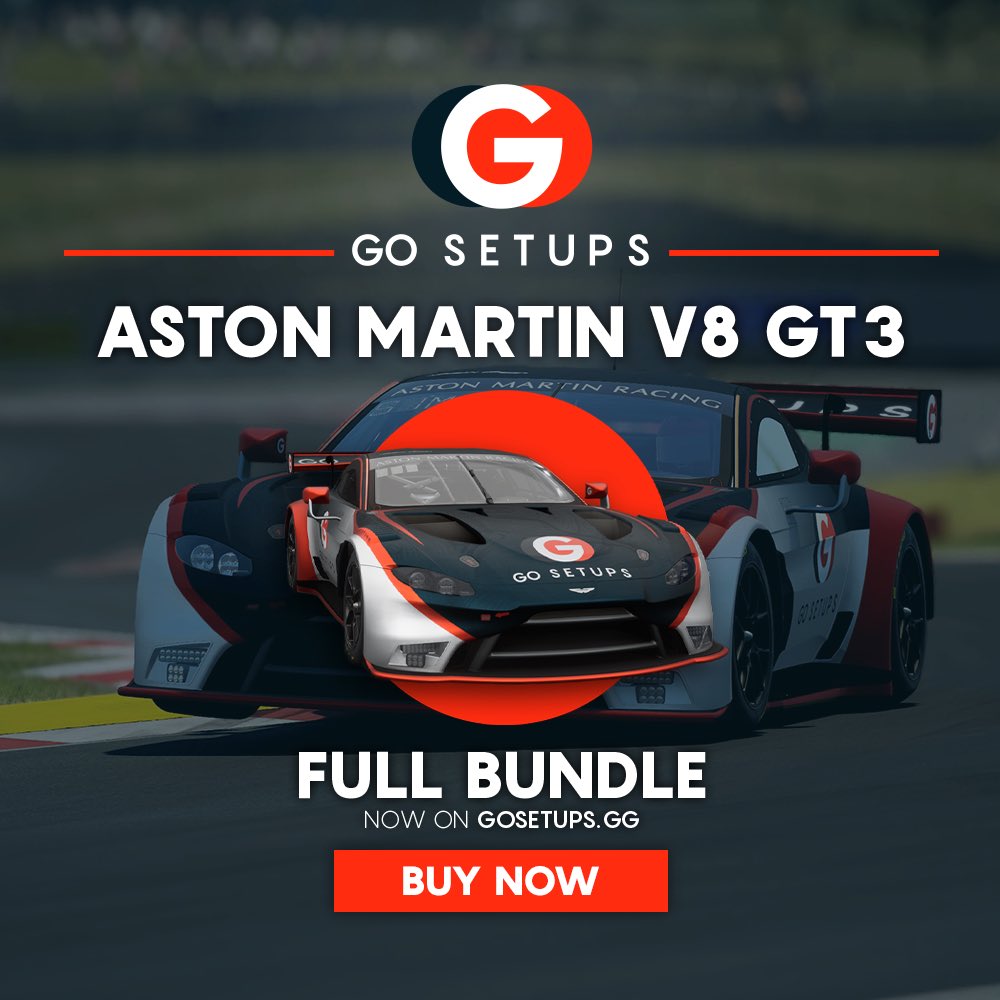 The Aston Martin Full Bundle is Live❗️

Get yours at: gosetups.gg
.
.
.
#assettocorsa #assettocorsacompetizione  #simracing #esports #fast #go #setups #race  #racesetups #racing #SRO #gt3 #audi #bmw  #honda #ferrari #porsche #lamborghini #mclaren  #AstonMartin