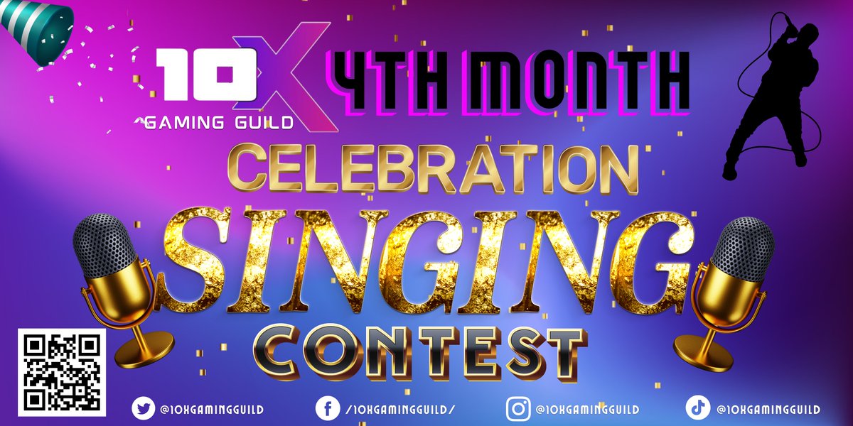10XGamingGuild's tweet photo. 🎤 Are you the next 10XGG singing superstar? 🎤

🎙 Fill out this form: https://t.co/9I3wyciccx 

REGISTRATION IS UNTIL TOMORROW!

more details on our discord server!

🔴 JOIN THE 10XGG SINGING CONTEST AND WIN MAJOR PRIZES! https://t.co/nT64Wpmfq9