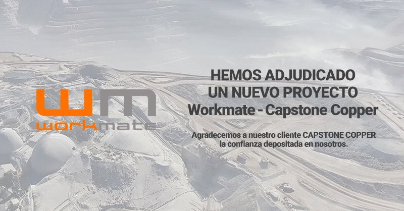 a_workmate's tweet photo. Hemos adjudicado nuevo proyecto Workmate-Capstone Copper.
Vean más en: https://t.co/APDCwoQp1P https://t.co/fi5CeqUjId