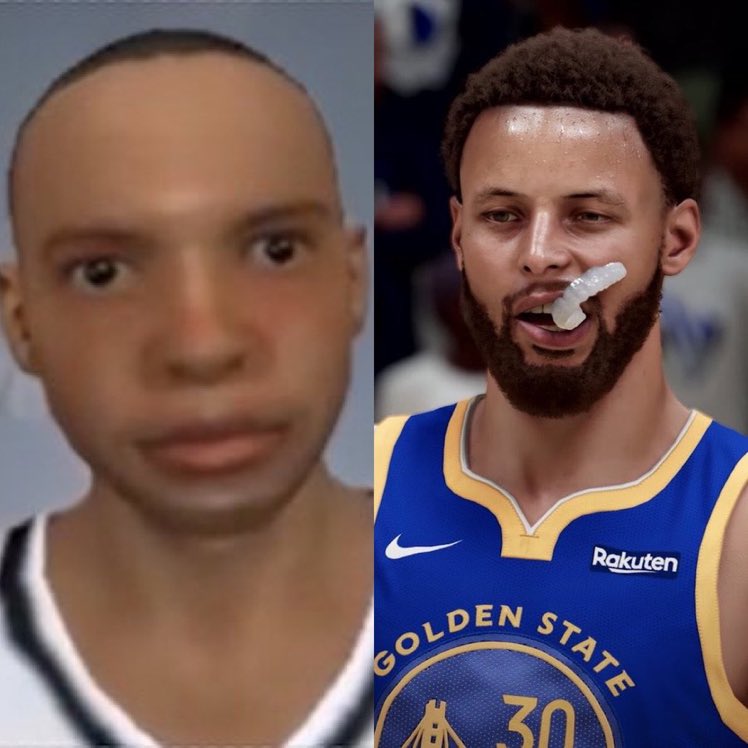 NBAMemes's tweet photo. Steph Curry has come a LONG way in NBA 2K 😭💀 https://t.co/H1kBRYLAEQ