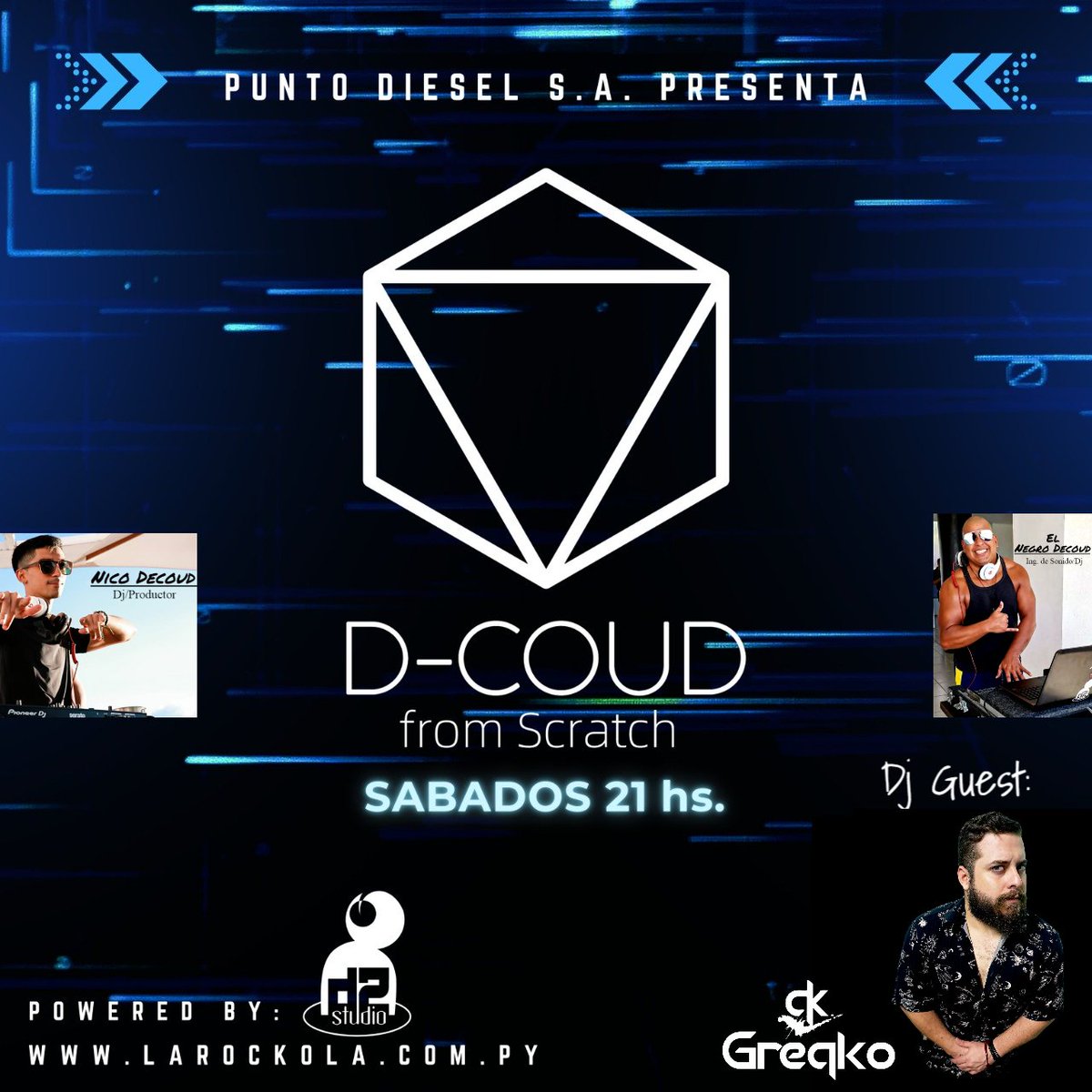 negrodecoud's tweet photo. Éste sábado en D-COUD from Scratch tenemos como invitado al Dj y Productor @greqkopy  con un set alucinante! Escuchános a las 21 hs. en @larockolaonline  https://t.co/4ulOCXLLIj o desde PlayStore y AppStore ¨LaRockola Online Radio¨... https://t.co/ZHUdKgTa1J