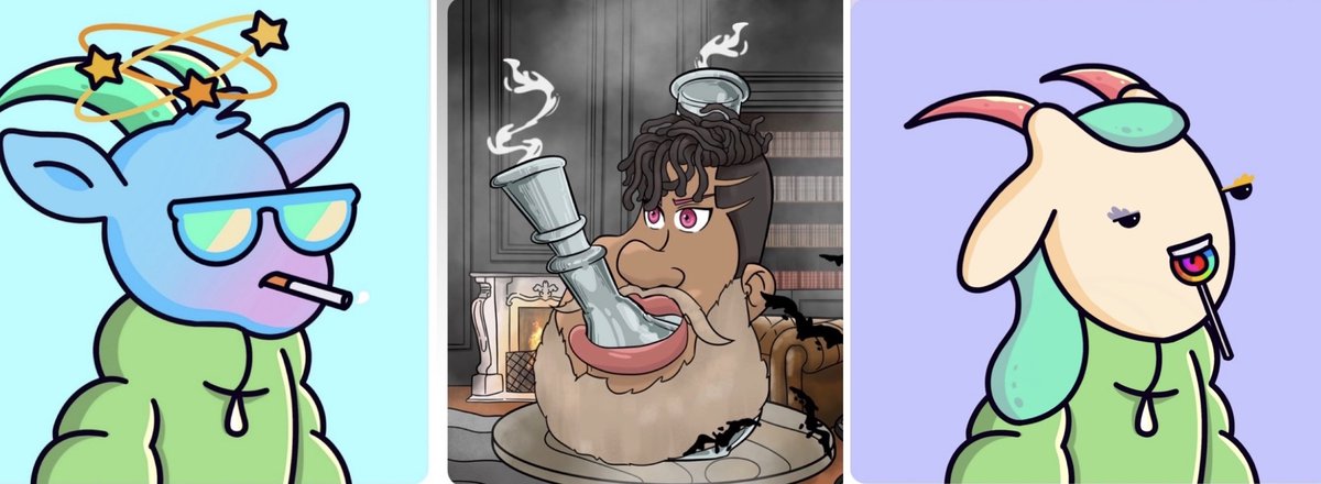 I will giveaway two <a href="/lilgoatgang/">Lil Goat Gang</a> and a <a href="/high4infinity/">Infinity // The High Society</a> #NFT just for the art to someone. Lil goats are maybe a lil snack for <a href="/MoonrunnersNFT/">Moonrunners</a>🐺🐐
Requirements:
- You MUST follow me
- Like &amp; RT 
- Tag some frens
Giveaway ends Sat. 20th Aug 23:00 CEST
#NFTGiveaway #NFTCommunity #NFTs