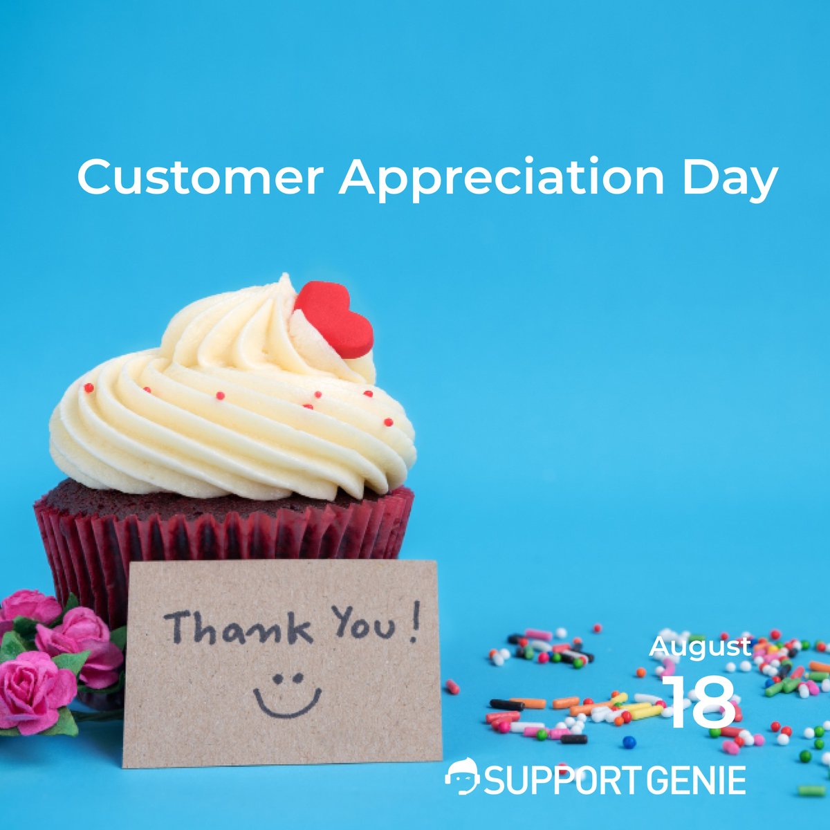 supportgenie's tweet image. @SupportGenie would like to thank our customers today on Customer Appreciation Day.

If you are not our customer, then no cupcake for you.
bit.ly/3ORU34

#customerappreciationday #supportgenie