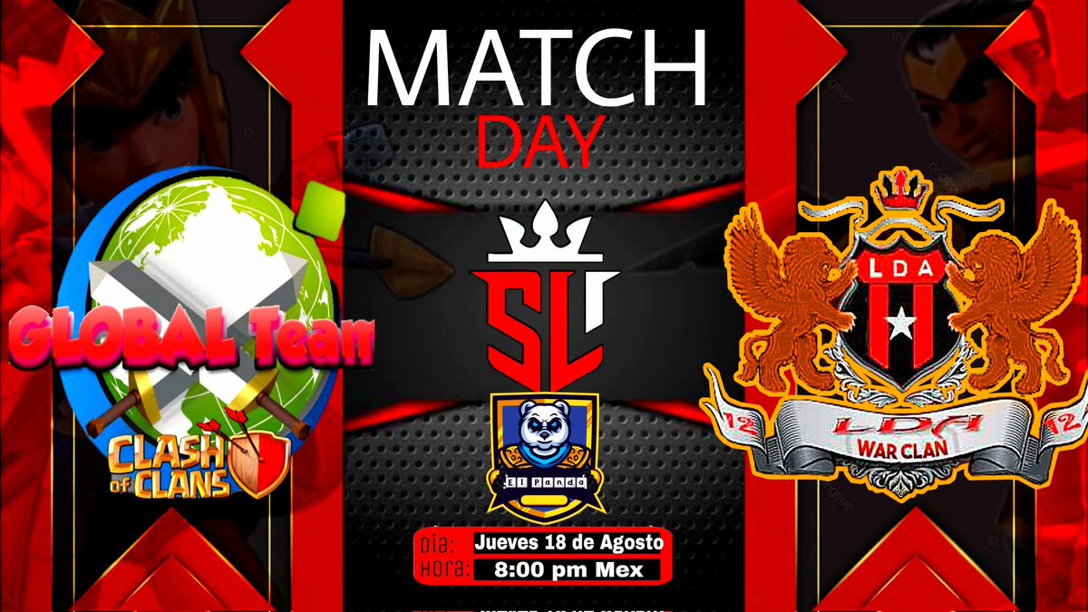 Soy El Panda COC (@soyelpandacoc) on Twitter photo 🚨 DUMPLETON DE GUERRA 🚨
🕹️ Iniciamos con Doble Guerra 🕹️
🕖 Iniciamos a las 7:00 p.m 🇲🇽
⚔️EQUIPOS⚔️
<a href="/ColombiaTop1/">Colombia Top</a> 🆚 <a href="/TheBearTed2/">The Bear Ted</a>
<a href="/Solamente_Raul/">Raúl La Chusma</a> 🆚 <a href="/ClanLda/">LDA War Clan</a>
Buenos encue tros hoy!
Síguenos en Nuestras Redes!
⚔️Invitan⚔️
@sofy_clash
<a href="/SoyElPandaCoC/">Soy El Panda COC</a>
💥 Te Esperamos 💥 🚨 DUMPLETON DE GUERRA 🚨
🕹️ Iniciamos con Doble Guerra 🕹️
🕖 Iniciamos a las 7:00 p.m 🇲🇽
⚔️EQUIPOS⚔️
<a href="/ColombiaTop1/">Colombia Top</a> 🆚 <a href="/TheBearTed2/">The Bear Ted</a>
<a href="/Solamente_Raul/">Raúl La Chusma</a> 🆚 <a href="/ClanLda/">LDA War Clan</a>
Buenos encue tros hoy!
Síguenos en Nuestras Redes!
⚔️Invitan⚔️
@sofy_clash
<a href="/SoyElPandaCoC/">Soy El Panda COC</a>
💥 Te Esperamos 💥