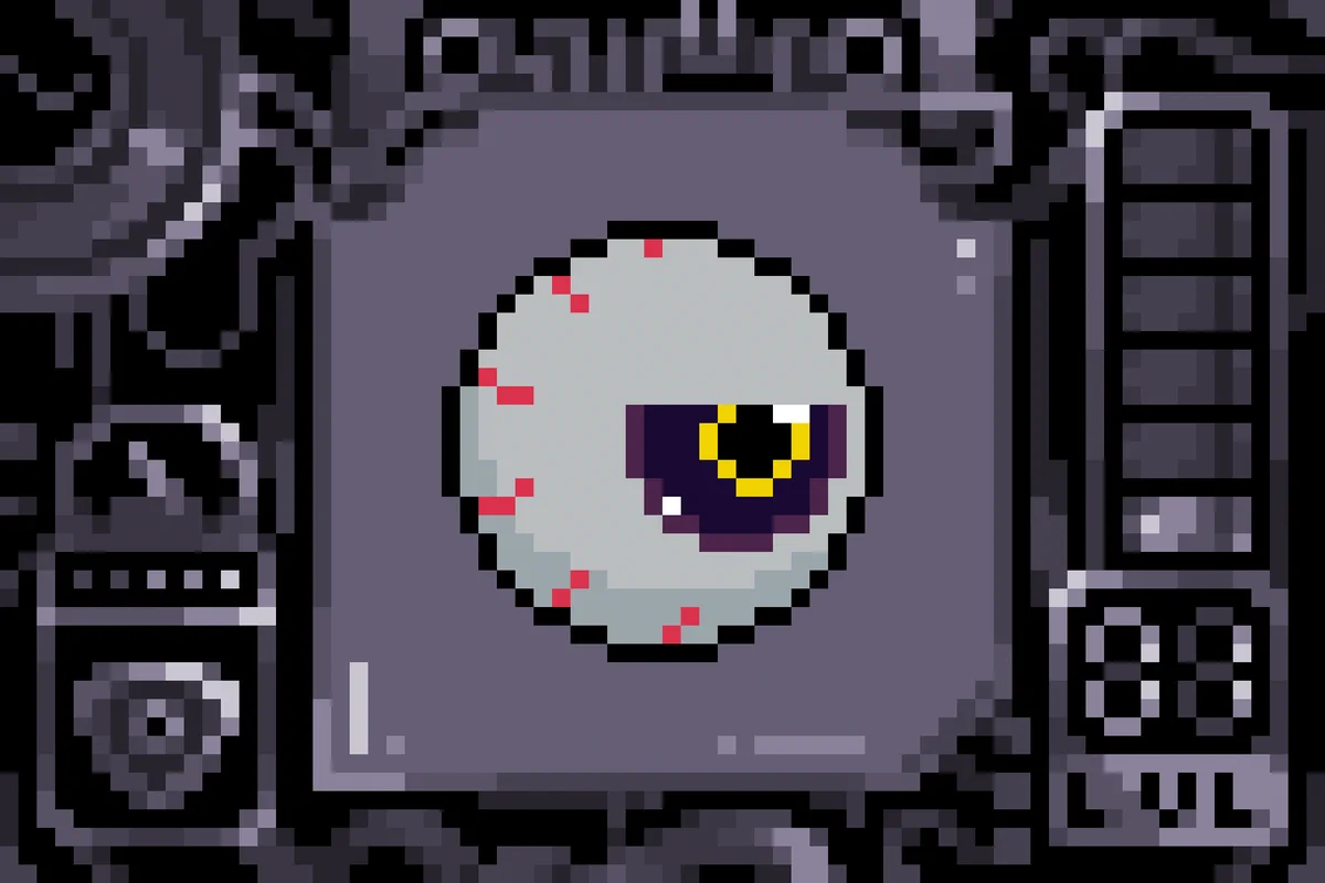 Digital drawing of an alien eyeball by 2h