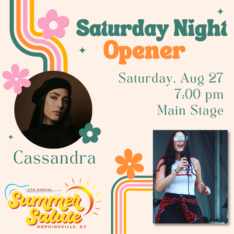 🎤🎹 We are so excited to have <a href="/THEcassandra/">Cassandra DiFruscio</a> opening on the Main Stage on Saturday night, August 27, at the #BiggestPartyOfTheSummer! FREE admission - You don't want to miss it!
#hoptownsummersalute #hopkinsvillefun #partyoftheyear #livemusic #hopkinsvillefestival #freefestival