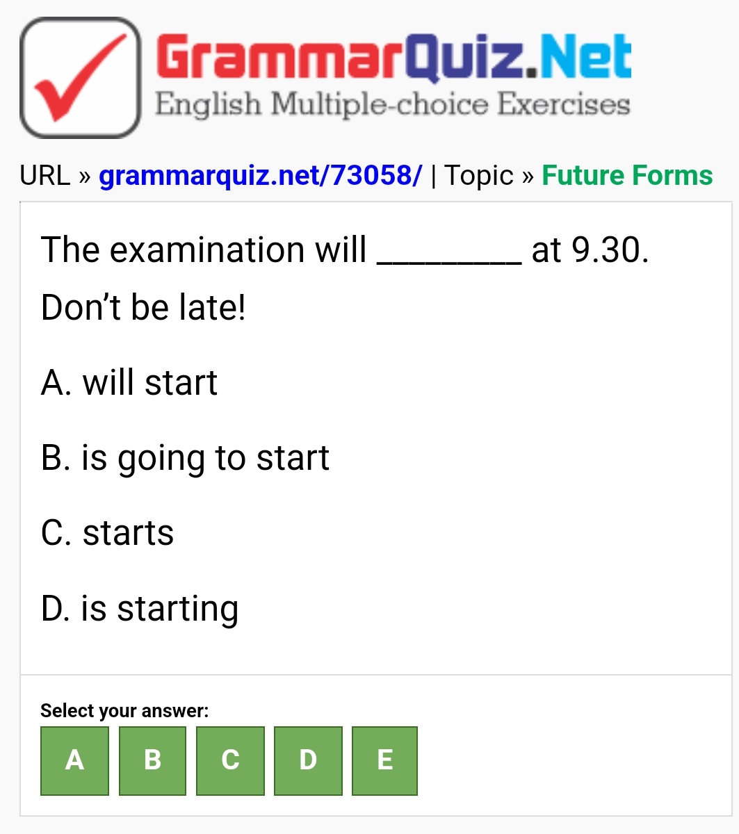 What is the correct answer? grammarquiz.net/73058/ #englishgrammarquiz #englishgrammarexercise #englishclub #quizoftheday #englishcourse #englishlanguage #easyenglish #toefl #toeic #ielts