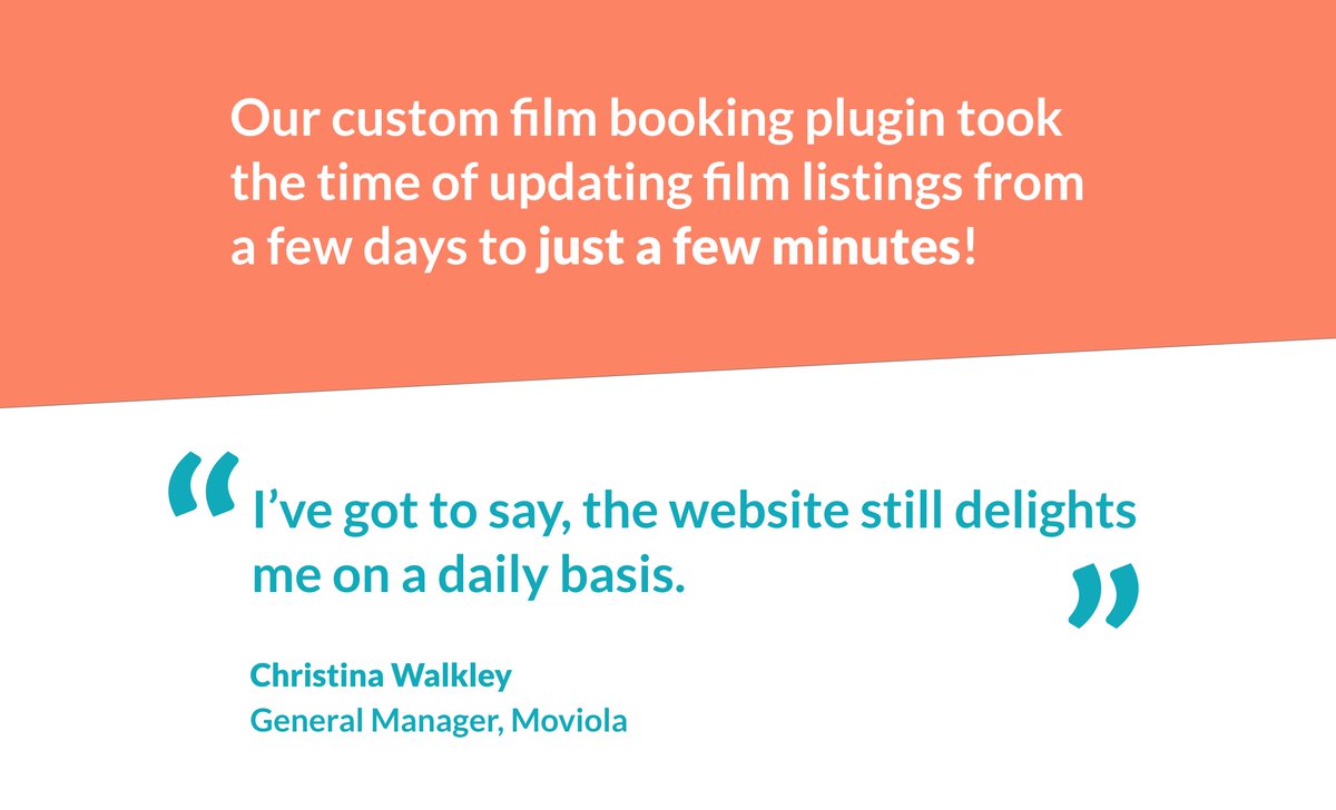 yandasoftware's tweet photo. Look at this great site we built for Moviola, the community cinema charity.

Find out more on our website: https://t.co/gxb7gKfY06

#webdesign #WebDevelopment #wordpress #wordpressplugins #marketing #filmlistings #cinema #filmwebsite #communitycinema https://t.co/BT7wSXend9