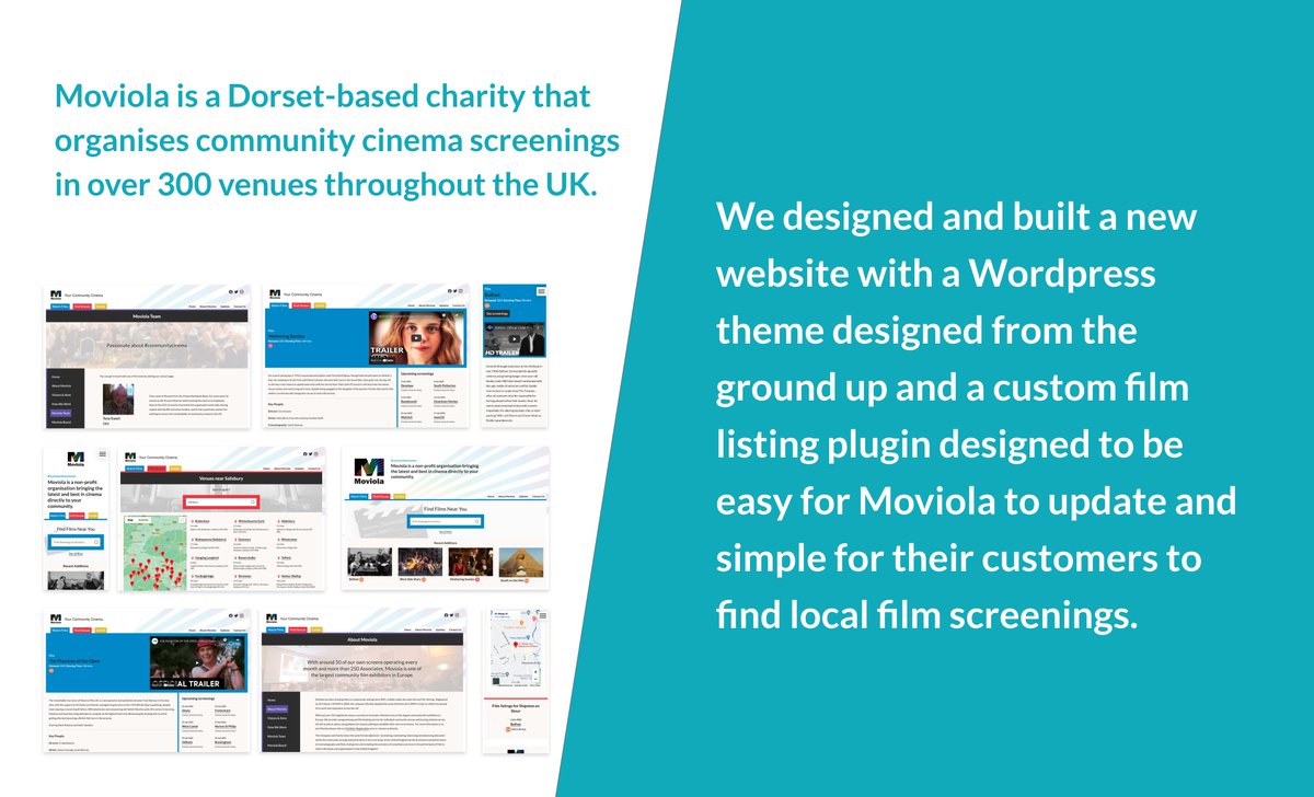 yandasoftware's tweet photo. Look at this great site we built for Moviola, the community cinema charity.

Find out more on our website: https://t.co/gxb7gKfY06

#webdesign #WebDevelopment #wordpress #wordpressplugins #marketing #filmlistings #cinema #filmwebsite #communitycinema https://t.co/BT7wSXend9