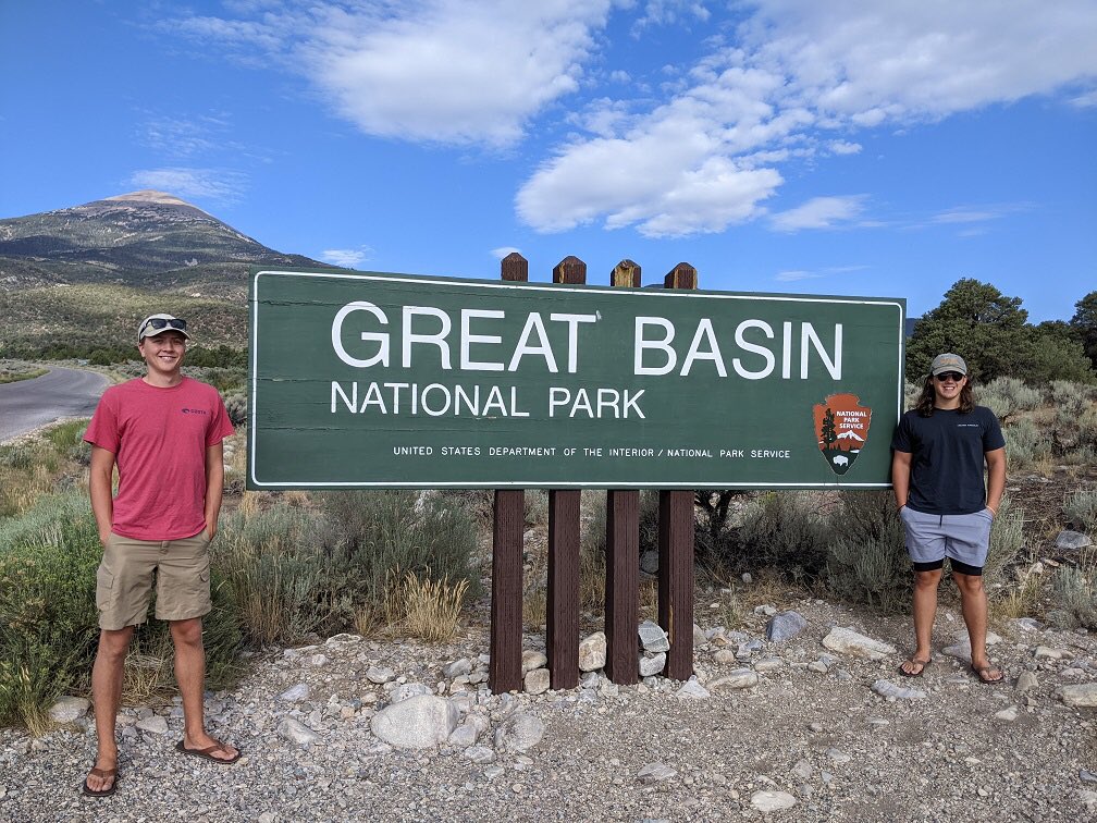 una_geo's tweet photo. #una_geo students Isaac Bowling and Hunter Carlton and Dr Pretes traveled to Nevada and Utah to conduct field research at Great Basin National Park. They saw 4000-year-old bristlecone pines, hiked to Nevada's only glacier, went in Lehman Caves and boated on the Great Salt Lake(2) https://t.co/ZaQ2ob46hz