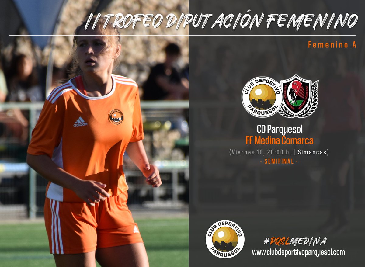 🚨PRETEMPORADA🚨          

#SegundaRFEF

<a href="/CDParquesolFem/">CD Parquesol Femenino</a> 🟠🟠y <a href="/futfemmedina/">CD Futbol Femenino Medina-Comarca</a> ⚫⚪se enfrentarán en las semifinales del🏆II Trofeo <a href="/Dip_Va/">Diputación de Valladolid</a>

🗓️19 de Agosto 

🕐20:00 horas 

🏟️Los Pinos (Simancas)

📺 <a href="/la8valladolid/">La 8 Valladolid</a>

#wosomagazine🧩 #VamosParquesol #PQSLMedina #TrofeoDiputacion
