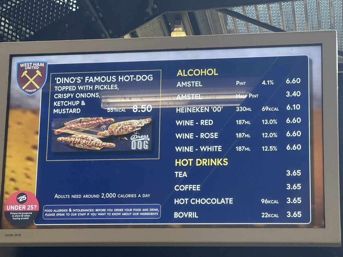 westhamfootball's tweet photo. London Stadium Bars still mostly empty just before half time 😂 https://t.co/VLzBxKOMJI