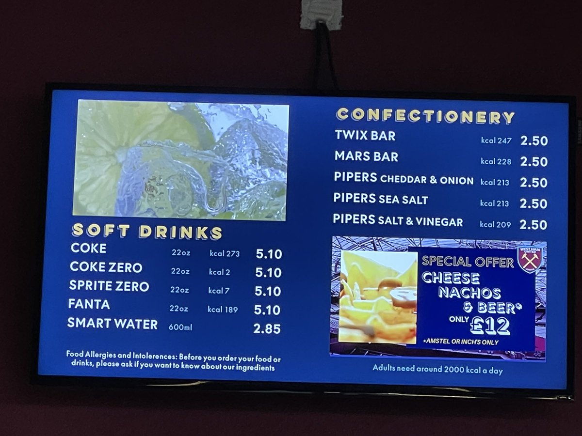 westhamfootball's tweet photo. London Stadium Bars still mostly empty just before half time 😂 https://t.co/VLzBxKOMJI