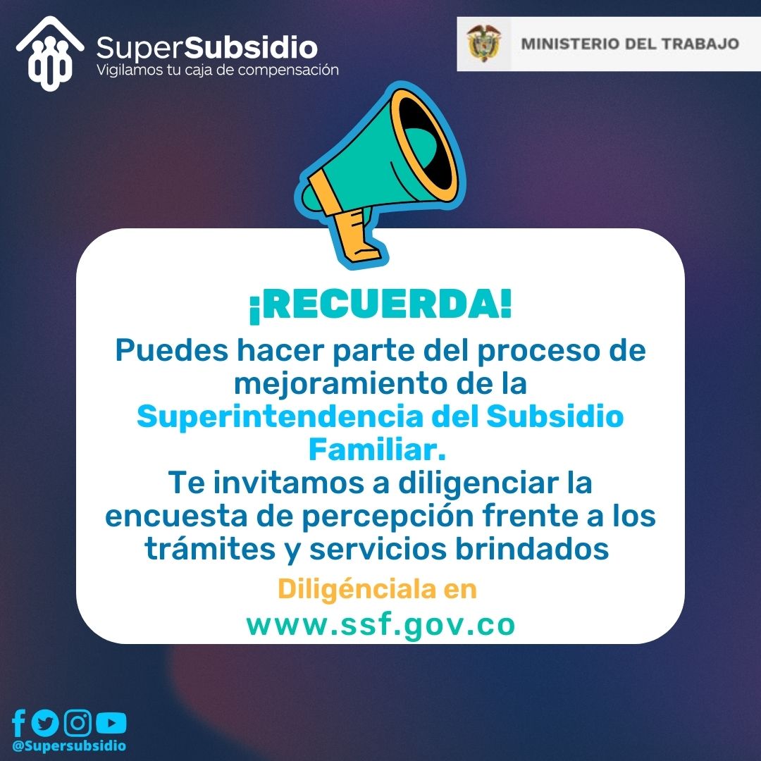 cafamaz's tweet photo. Continúa disponible la encuesta donde la @Supersubsidio y CAFAMAZ quieren conocer tú percepción, satisfacción y lealtad frente a los trámites y servicios brindados.  

Respóndela en https://t.co/qN0AXO8kSX #TuOpiniónCuenta https://t.co/v4VdaDOwhk