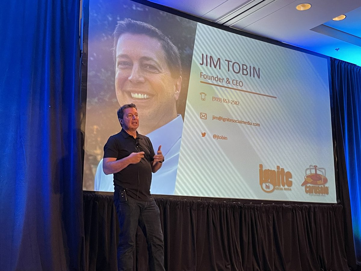 My first session at #DSMPLS is <a href="/jtobin/">Jim Tobin</a> on 15 social media things it took 15 years to learn.