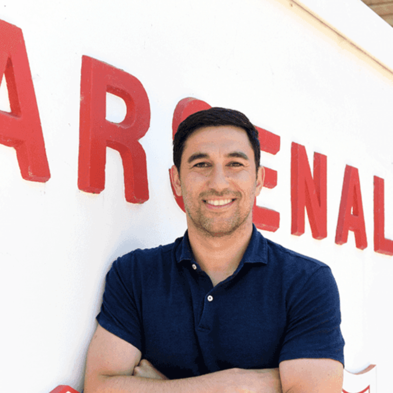 Arsenal's tweet photo. 🗓 2004: Scores on debut against Manchester City in the League Cup

🗓 2022: Uses IT to help drive improvement in our sports science, medical and recruitment teams

This is Danny Karbassiyoon's story 👇