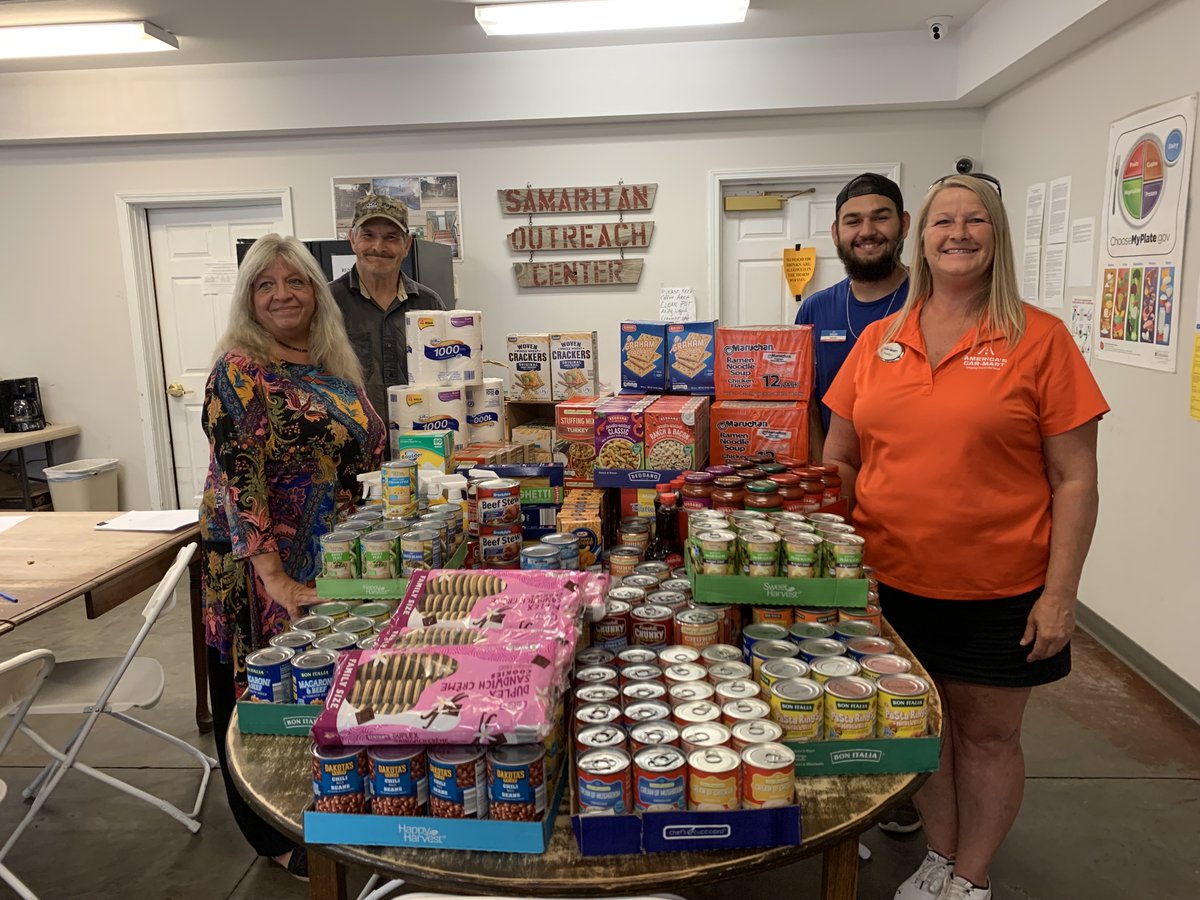 AmericasCarMart's tweet photo. It’s a lovely day in the neighborhood! We’re giving away donations and supplies to some worthy organizations in our communities. We’re fortunate to be able to help our neighbors by sharing our blessings. #payitforward #helpingourneighbors #givingback #itswhatwedo #americascarmart https://t.co/AHTlLwXXVv