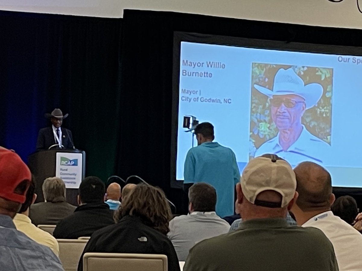 GayleneRileyCU's tweet image. Mayor Willie Burnette of Godwin, NC addressing the final session of #2022RCAPNationalConference.