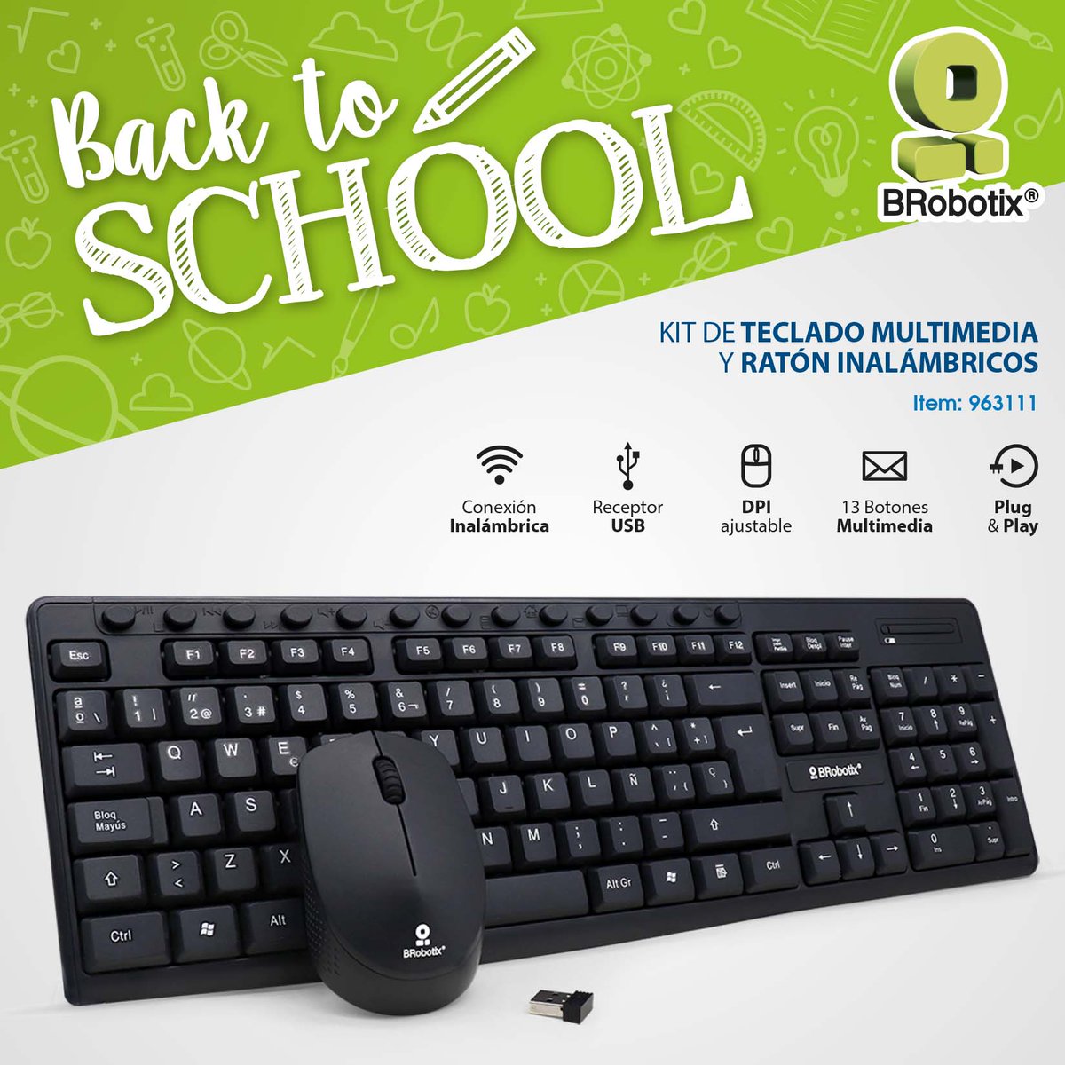 📝💯 Para este Regreso a clases el Kit de Teclado Multimedia y Ratón Inalámbricos #BRobotix es la solución completa.
El teclado cuenta con botones multimedia que ayudan a acceder a funciones fácilmente ✅
#regresoaclases #backtoschool #tecladoyraton #inalambrico #somossoluciones