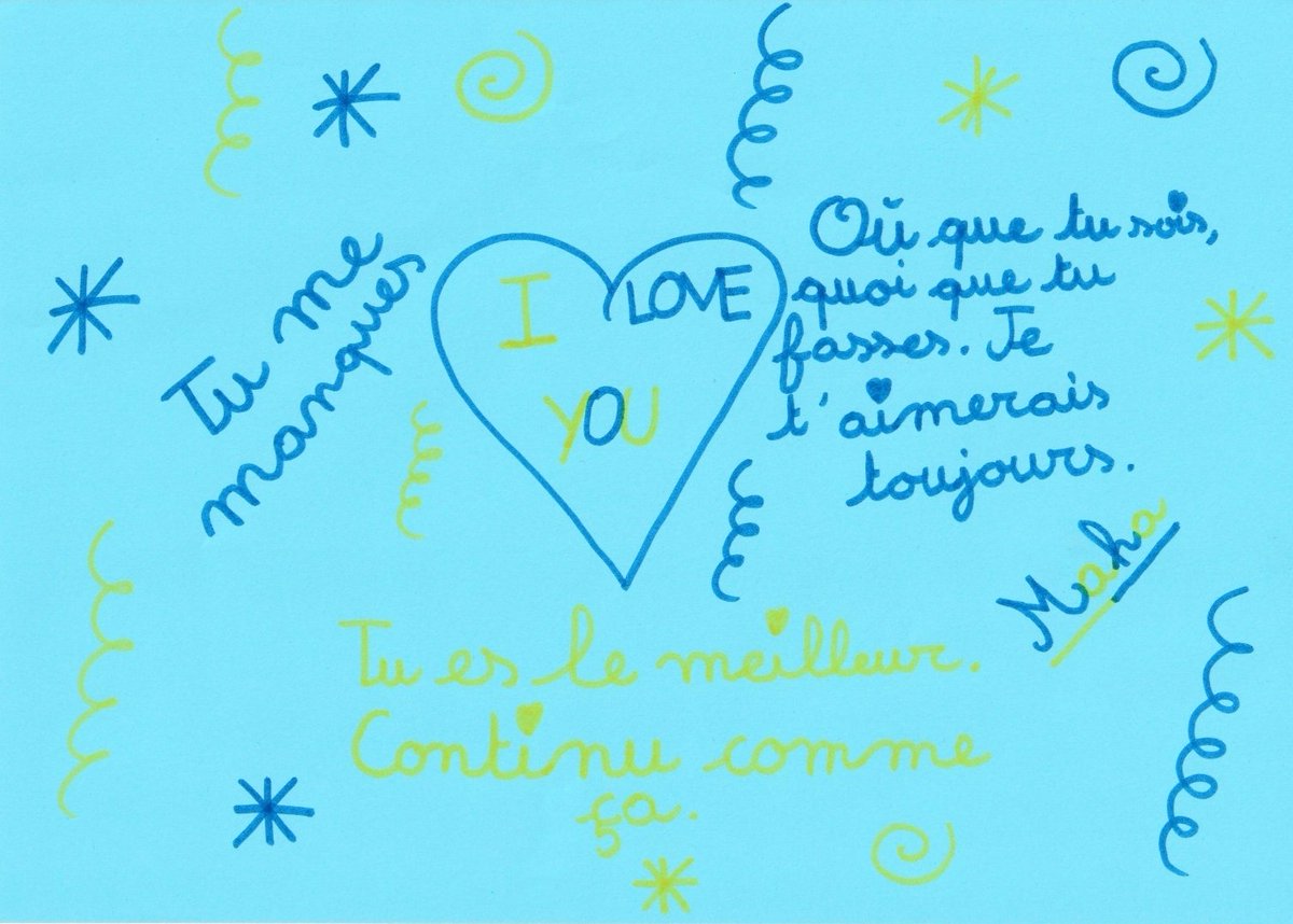 Merci a Internet d'exister cela permet à Maha d'envoyer des dessins à <a href="/FlorianThauvin/">Florian Thauvin</a> 💙💙💙
Merci aussi à toi <a href="/CarlosMoya52/">Carlos Moya</a> ainsi qu'à ta maman 😘