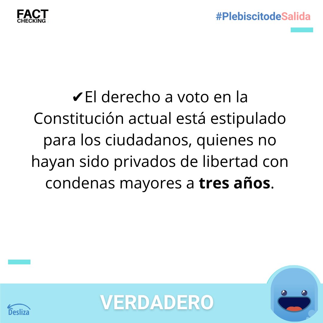 factcheckingcl's tweet photo. 📢Propuesta constitucional garantiza el derecho a voto de personas privadas de libertad.

#factchecking #PlebiscitoConstitucional #Rechazo #desinformacion #factcheckingcl https://t.co/8ALQa7KghN