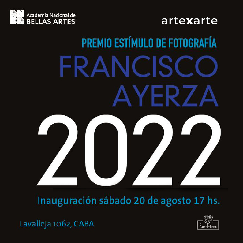 ◾️Nueva exposición: Premio Estímulo de Fotografía Francisco Ayerza 2022. Organizado por <a href="/anbaweb/">ANBA</a> 

🗓  Inauguración: sábado 20/08 - 17hs
📍   Lavalleja 1062, CABA
🎫 Entrada libre y gratuita
〰️ Hasta el 17/09