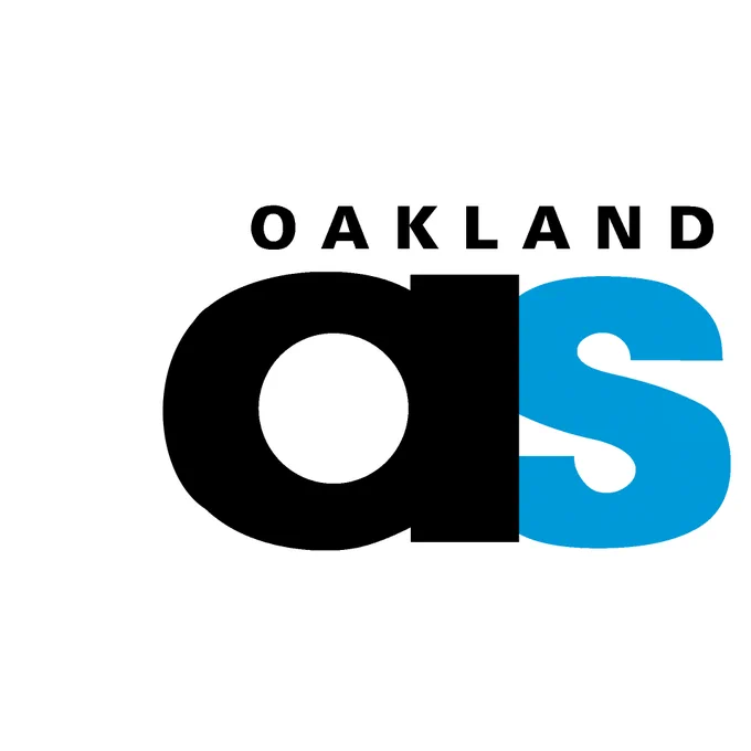The words "Oakland A's" in the style of the BART logo