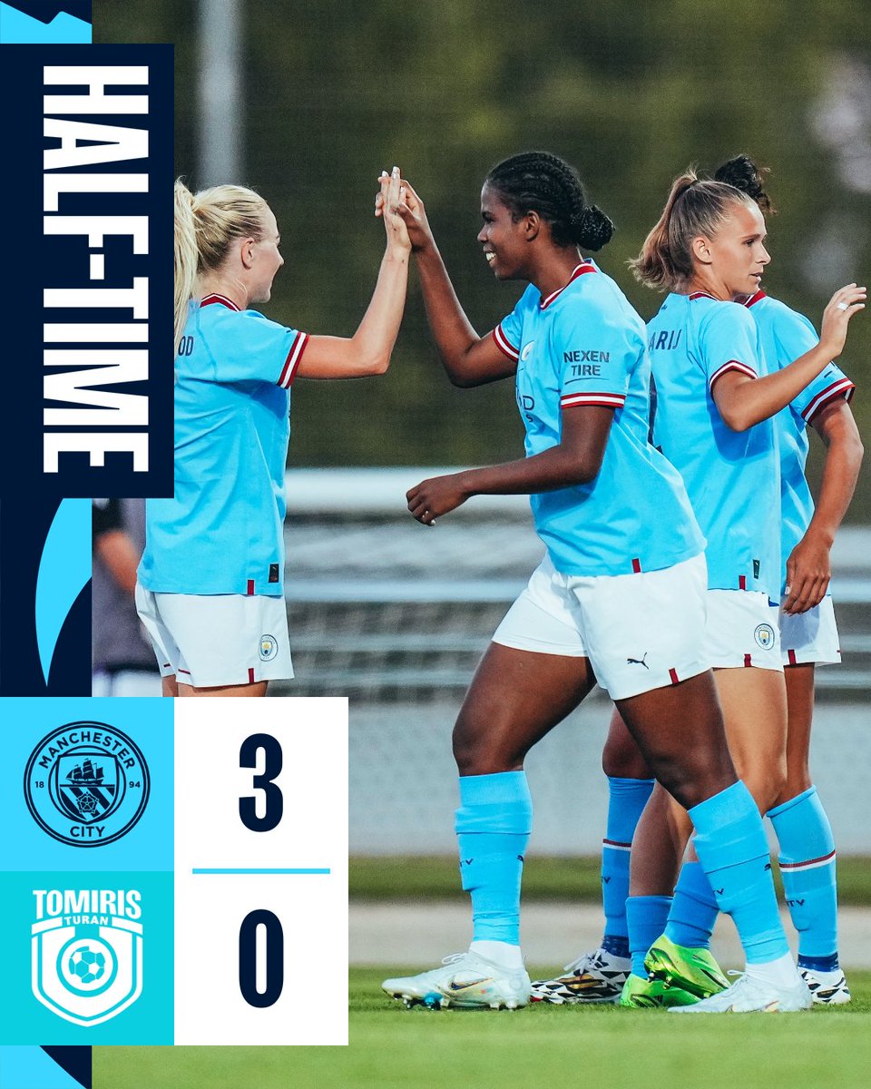 ManCityWomen's tweet photo. HALF-TIME | City go into the break with a 3-goal lead! 💪

🔵 3-0 ⚪️ #ManCity https://t.co/pKGq6AQHZe