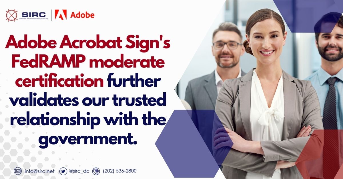 SIRC_DC's tweet photo. The new FedRAMP Moderate certification adds an additional layer of security to help government customers leverage digital document workflows and electronic signatures for some of their most mission-critical and sensitive lines of business.

#Adobe https://t.co/vaT006VmuX