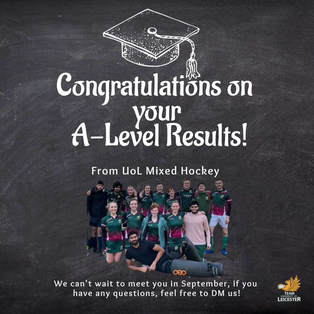 Congratulations to those getting their A level results today 🥳

We can’t wait to welcome you all to our Mixed Hockey Family in September! 🏑  

Feel free to drop us a message if you have any questions about our club 💚