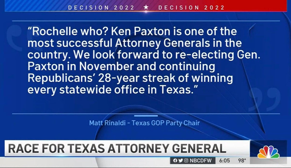 RochelleMGarza's tweet photo. The GOP Party Chair says he doesn't know who I am. Their frantic fundraising for twice-indicted Ken Paxton says otherwise.

They know my name, and they'll be saying it often after I defeat Paxton on Nov. 8! https://t.co/nCtM4YCIqc