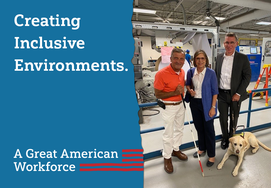 AVREBing's tweet photo. Showcasing our employees and capabilities is our favorite part of the job. Assistive technology and accessibility allows agencies like AVRE and @NatIndBlind to create work environments where all employees can thrive! #NIBWorkforce #InclusionWorks https://t.co/worAtvM1Om