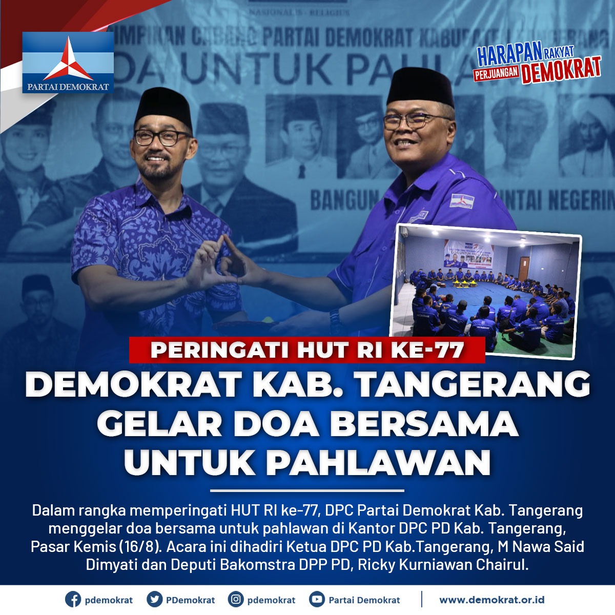 #HarapanRakyatPerjuanganDemokrat #HUT77thRI