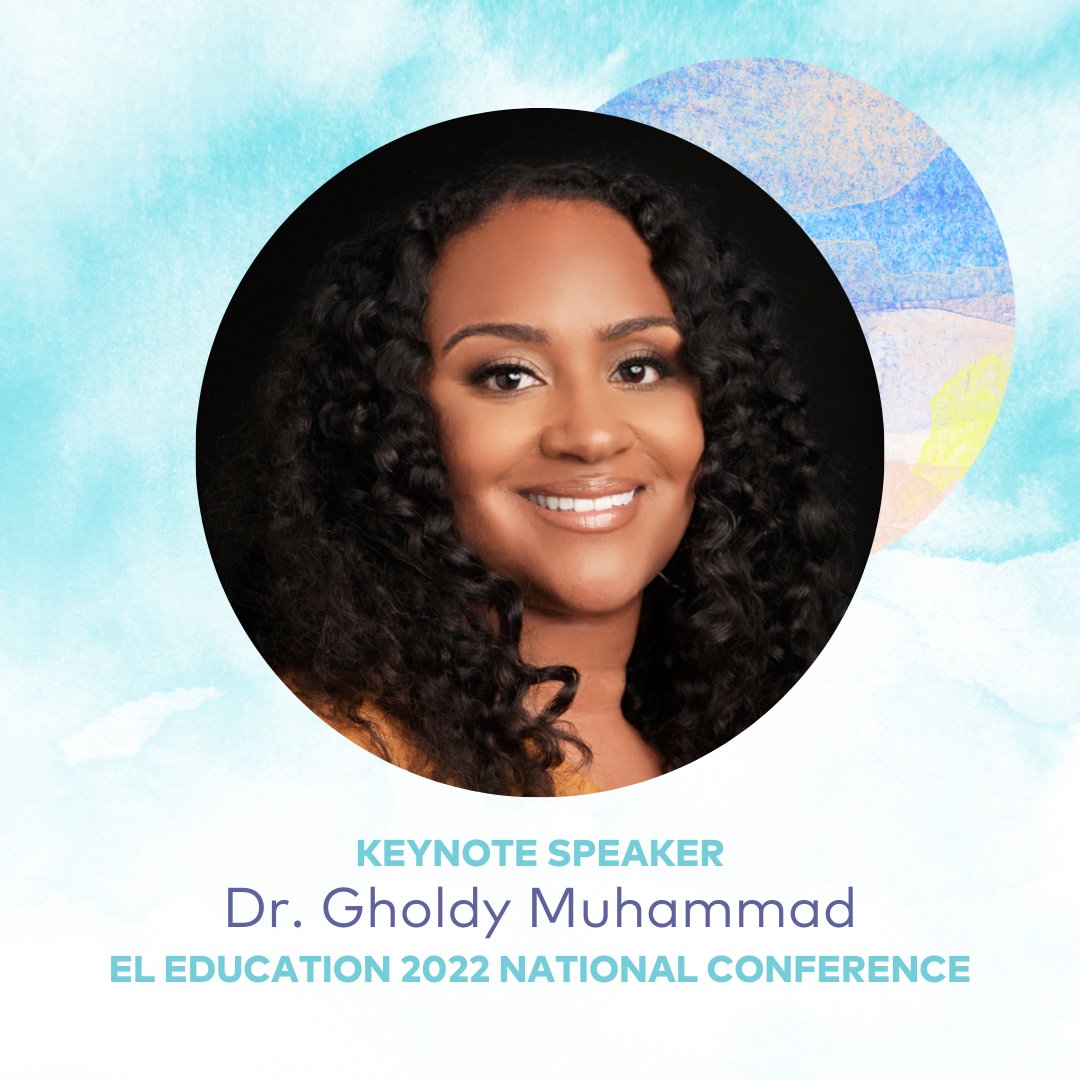 ELeducation's tweet photo. We are thrilled to announce Chicago’s very own, Dr. Gholdy Muhammad as the #ELNC22 Keynote Speaker! Join us in Chicago Dec. 7-9 &amp; together we’ll learn about cultivating  genius through culturally &amp; historically responsive education. Registration opens 8/29!https://t.co/XiN1FV2JXV https://t.co/f8MO2mX5fY