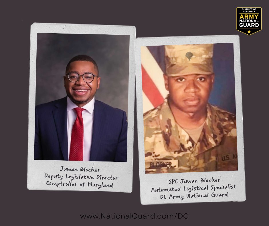DCNationalGuard's tweet photo. β β¦ Serving in the DCARNG allows me to serve and protect my community and Nation while balancing my civilian career. I was born in DC so it is an honor to be able to serve in the District.β -SPC Juwan Blocker
#ContinueYourService #CitizenSoldier #DCArmyNationalGuard https://t.co/4Et07VSOyO