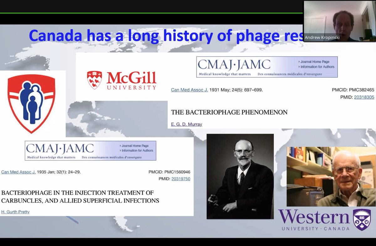 Fascinating talk by Andrew Kropinski on the history of phage research in Canada 
<a href="/PhageCanada/">Phage Canada</a>