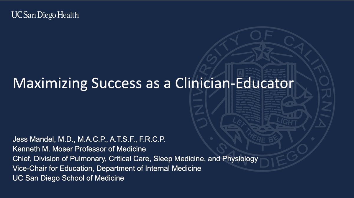Darcy_ID_doc's tweet photo. This week we covered a TON of content in our Fellow-As-Clinician-Educator course for 35 fellows across @UCSDHealth 
✅Teaching in clinic
✅Teaching on wards
✅Teaching procedures
✅Leadership in Med Ed
✅Career success as a clinician educator
✅How to write a narrative review https://t.co/waBCmiBnFS
