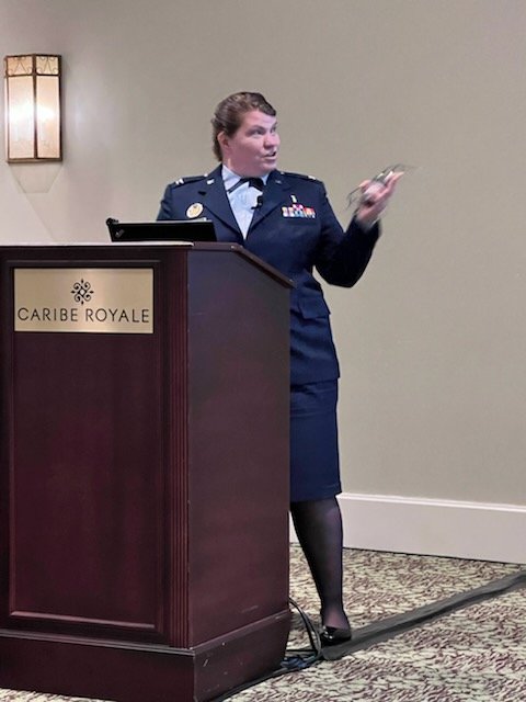 Briefing DHA Biosurveillance with My Battle Buddy RADM Taylor and Col Sarah Vick. At the #DHITS2022 conference #DHA #biodefense