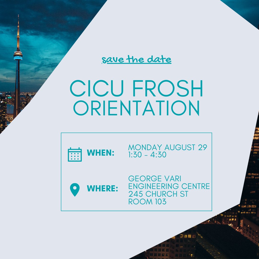 🤩Hey there first years! On August 29, the Creative Industries Course Union (CICU) will be holding a frosh event. It’s the perfect opportunity to make some friends and have some fun before classes begin! We can't wait to meet you!