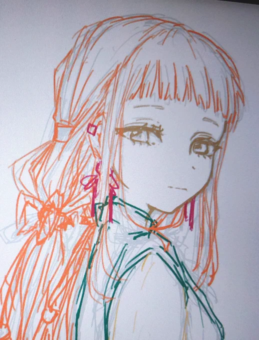 きっと完成はしないんだろうなっていうらくがき 一応フウカちゃん 