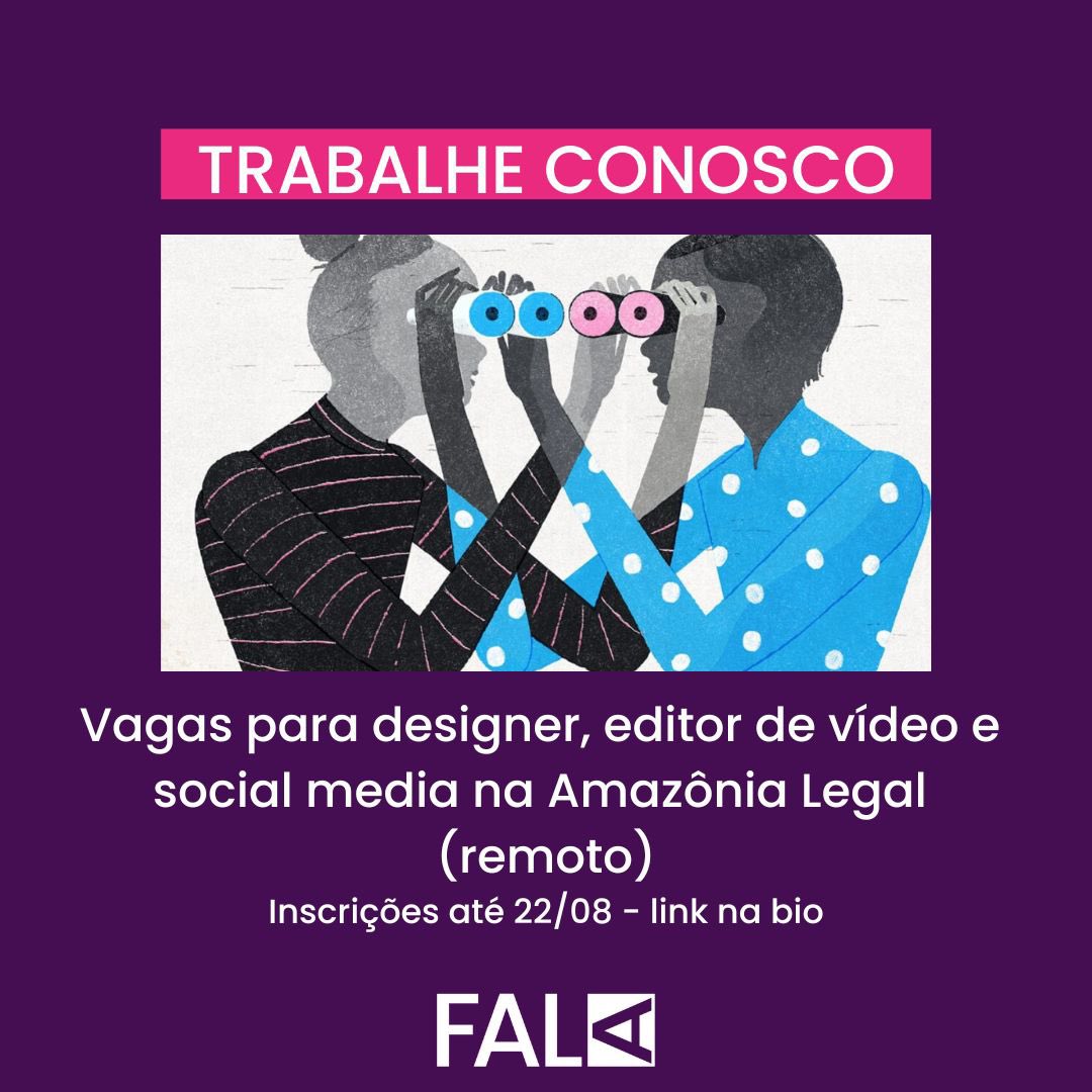 FALAprodutora's tweet photo. É da Amazônia Legal e gostaria de trabalhar com a gente em um projeto? Estamos em busca de social media, designer e editor de vídeo! Marque os amigos e ajude a compartilhar!
📅 Inscrições até dia 22/08.
☺️link na bio https://t.co/5B62T20scm