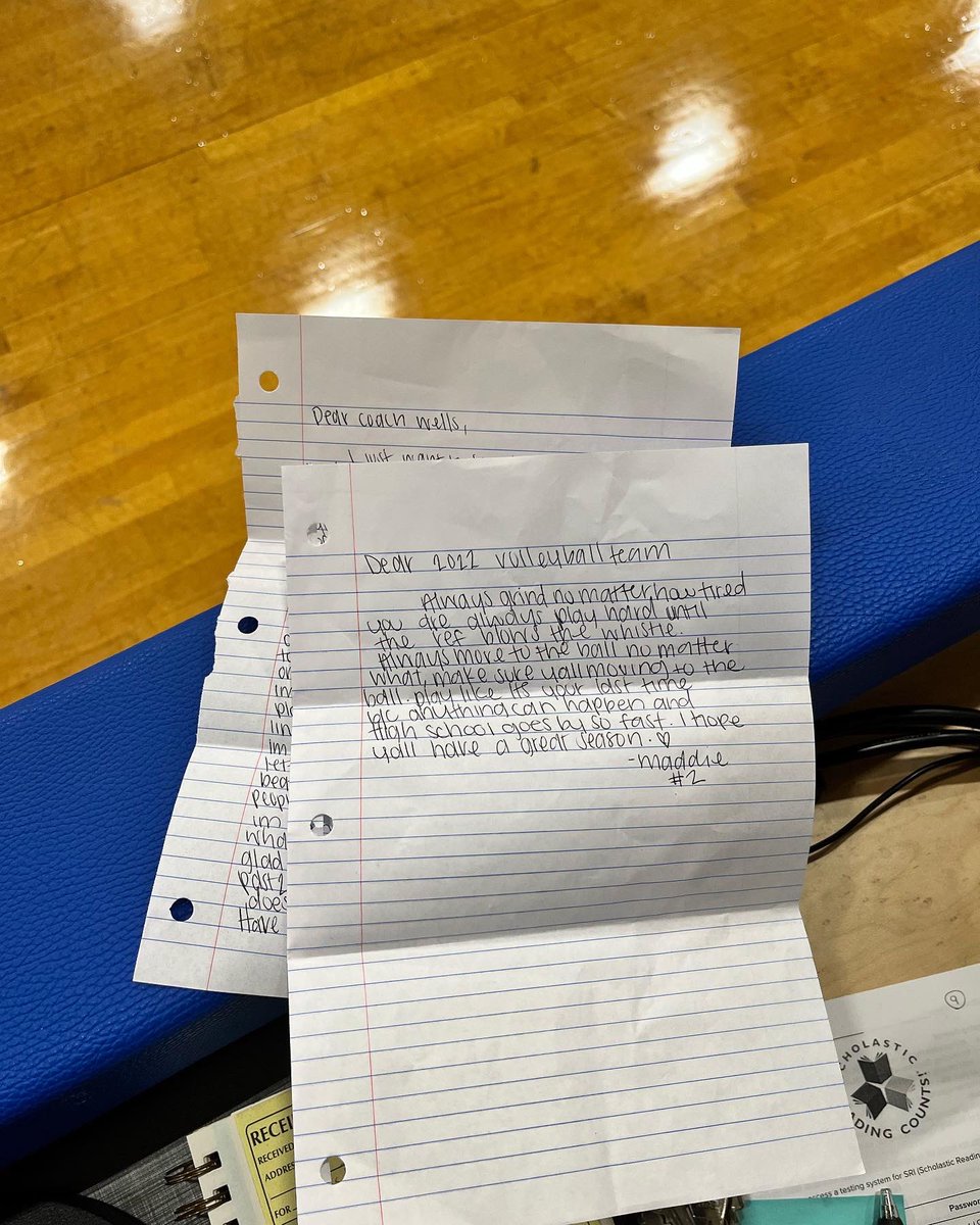 This is what makes this all worth it! Mad Maddie as I call her is on her way to college and decided to stop and give ME a going to school gift! She wrote a letter to the girls and me! I dropped a few tears! Just to know I made an impact! So proud #GoMaddieGo #LadyPelsVolleyball