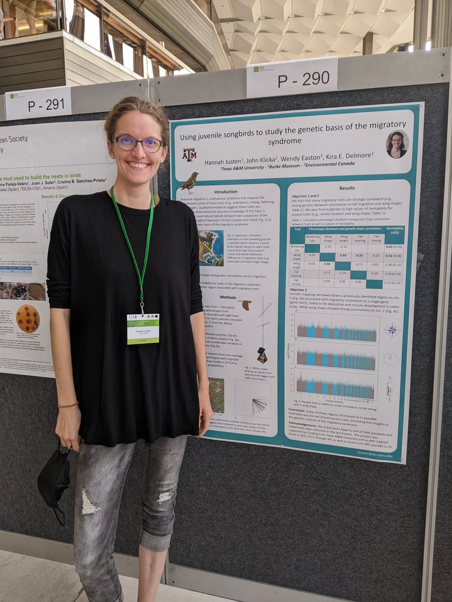 #ESEB2022 come check out @HannahJusten at the poster session tonight. Huge gwas study pinpoints key genes involved in #migration and #speciation in #birds.
