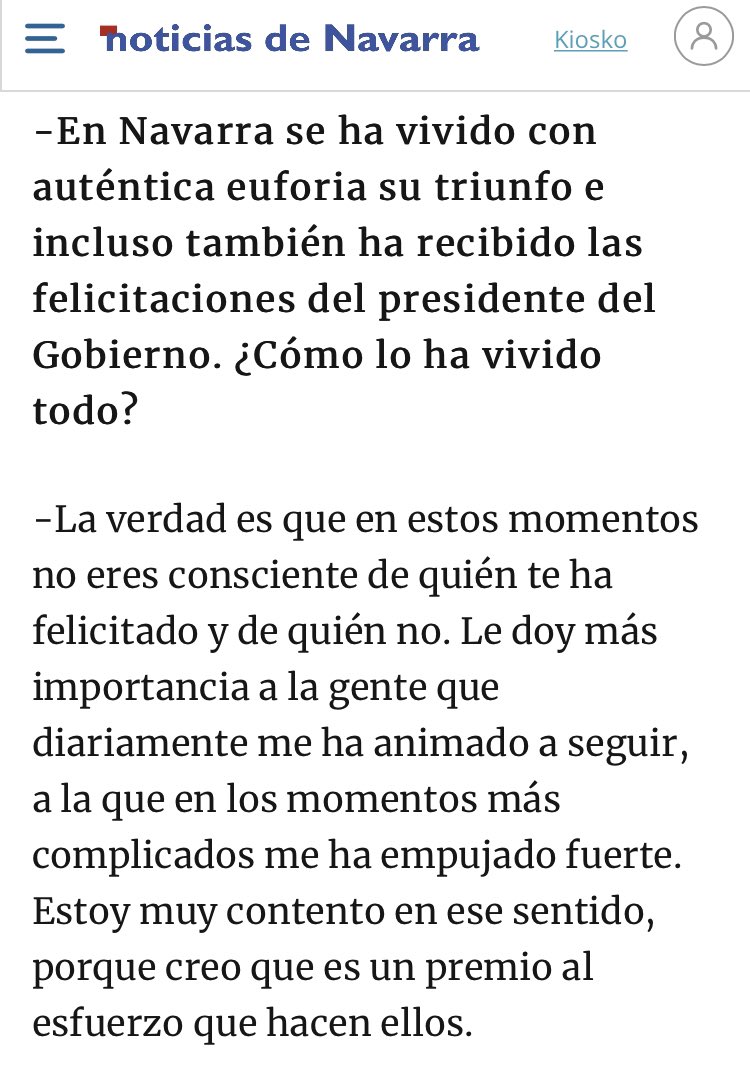 Un buen termómetro para conocer a las personas: de quién se acuerdan cuando llega el éxito.
La respuesta de <a href="/ASIERMARTINEZ17/">ASIER MARTINEZ💥</a> a <a href="/bequisoain/">Beatriz Equísoain</a> en <a href="/NoticiasNavarra/">Diario de Noticias</a> tras ser campeón de Europa