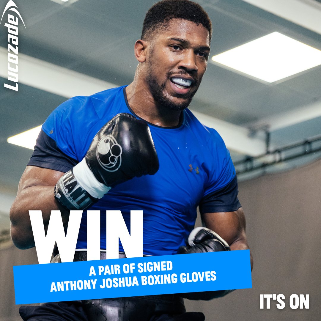 🥊 WIN A PAIR OF SIGNED <a href="/anthonyjoshua/">Anthony Joshua</a> GLOVES 🥊

We can't wait for Saturday! To celebrate, we're giving away a pair of gloves signed by AJ 👊

To win simply:
1️⃣ Follow us @lucozadesport 📲
2️⃣ RT this post 🔁

T&amp;C's: bit.ly/3dCcGfZ